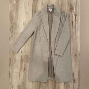 Joie Sweater Coat Lapel Collar Open Front Beige XS